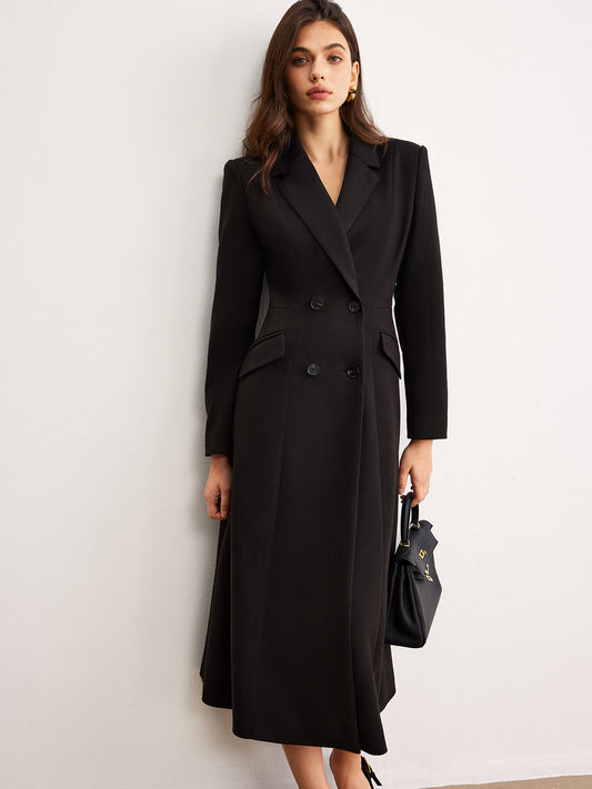 Button Lapel Long Blazer Quvarse