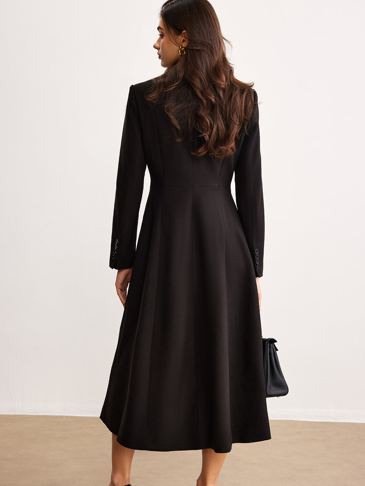 Button Lapel Long Blazer Quvarse
