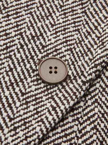Chevron Yaka Büzgü Blazer Quvarse