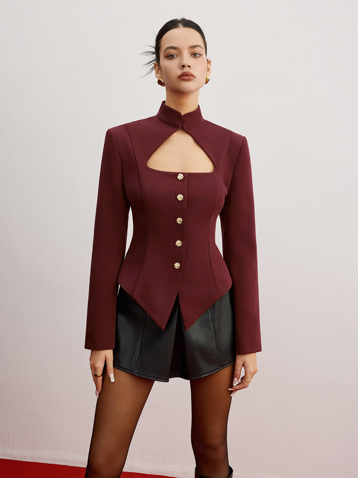 Omuz Pedli Kesik Slim Blazer Quvarse