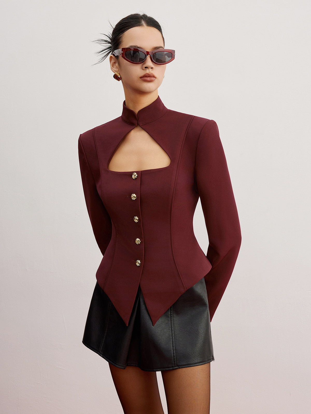 Omuz Pedli Kesik Slim Blazer Quvarse