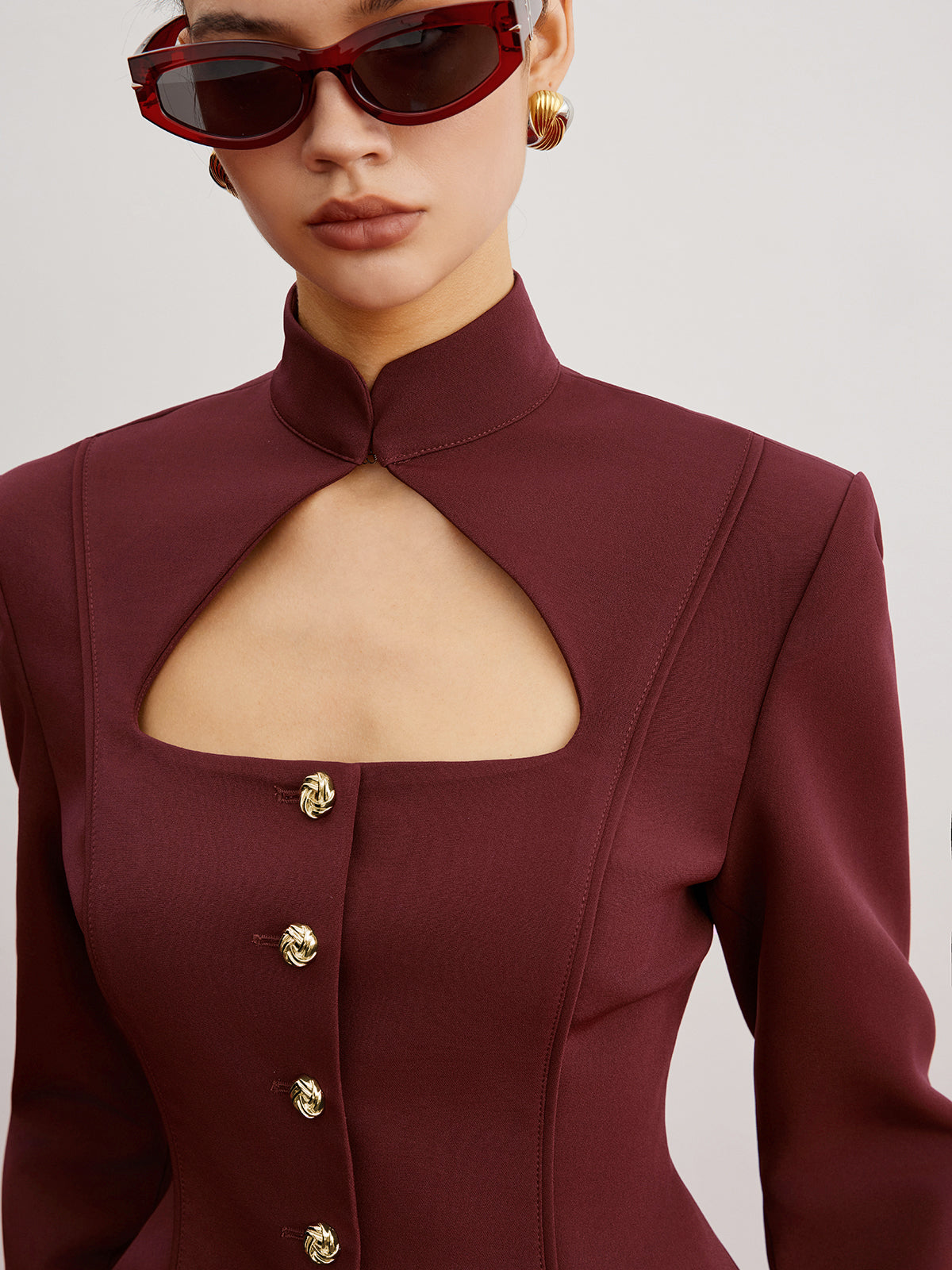 Omuz Pedli Kesik Slim Blazer Quvarse