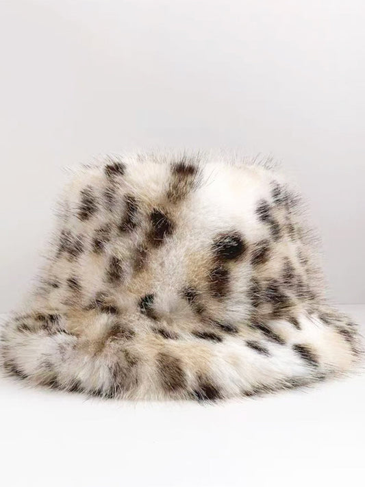 Şık Leopar Desenli Peluş Kova Şapka ile Tarz ve Rahatlık İçin En Üst Seviye THESVELTECHIC
