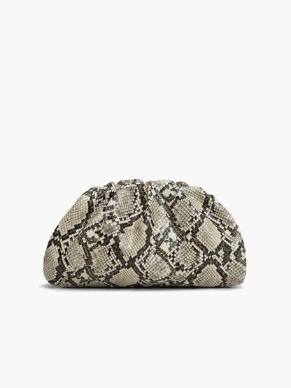 Yılan Derisi Desenli Bulut Clutch Çantası THESVELTECHIC