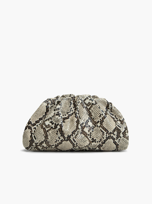 Yılan Derisi Desenli Bulut Clutch Çantası THESVELTECHIC