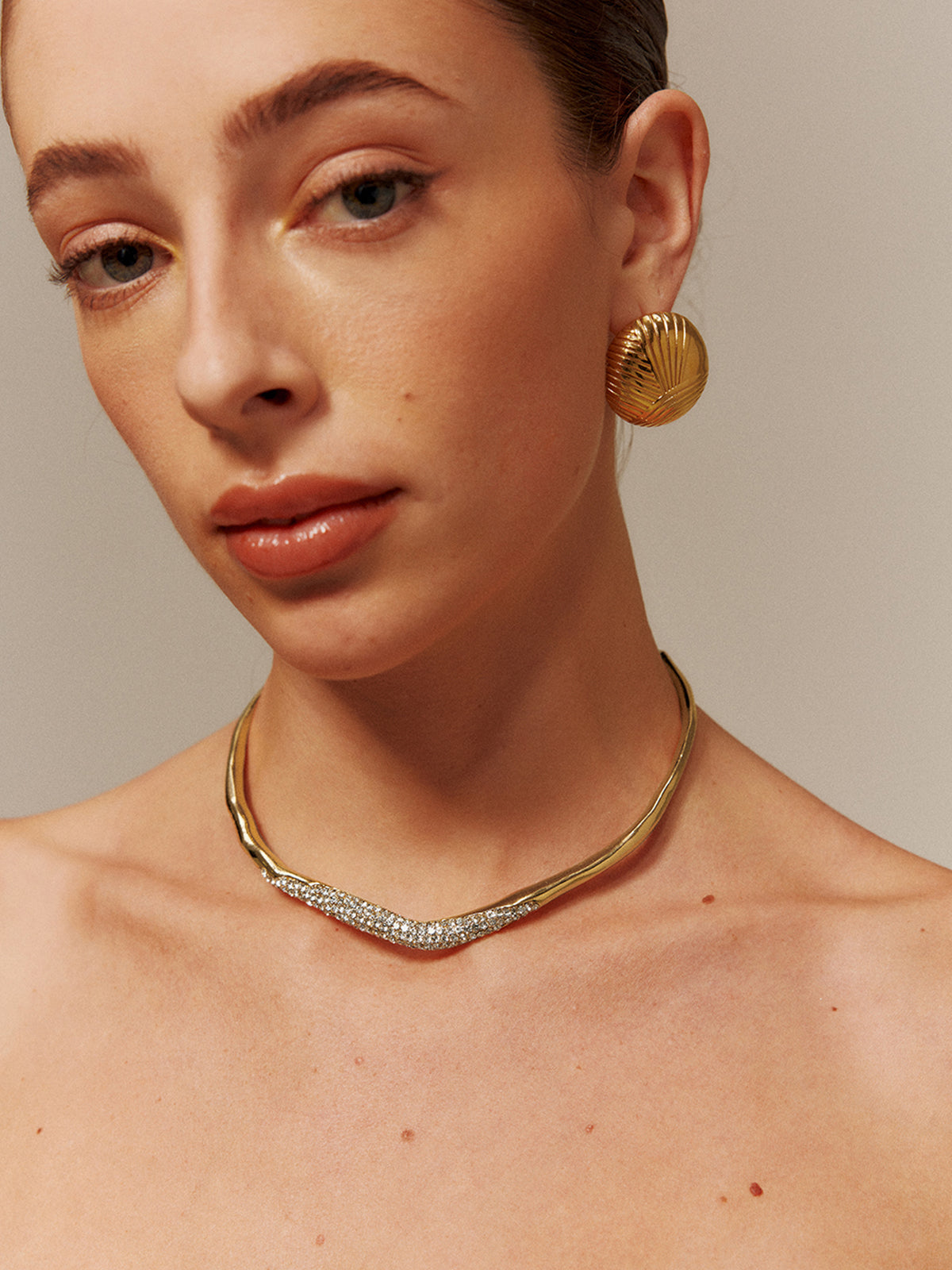 Düzensiz Ziron Choker Kolye THESVELTECHIC