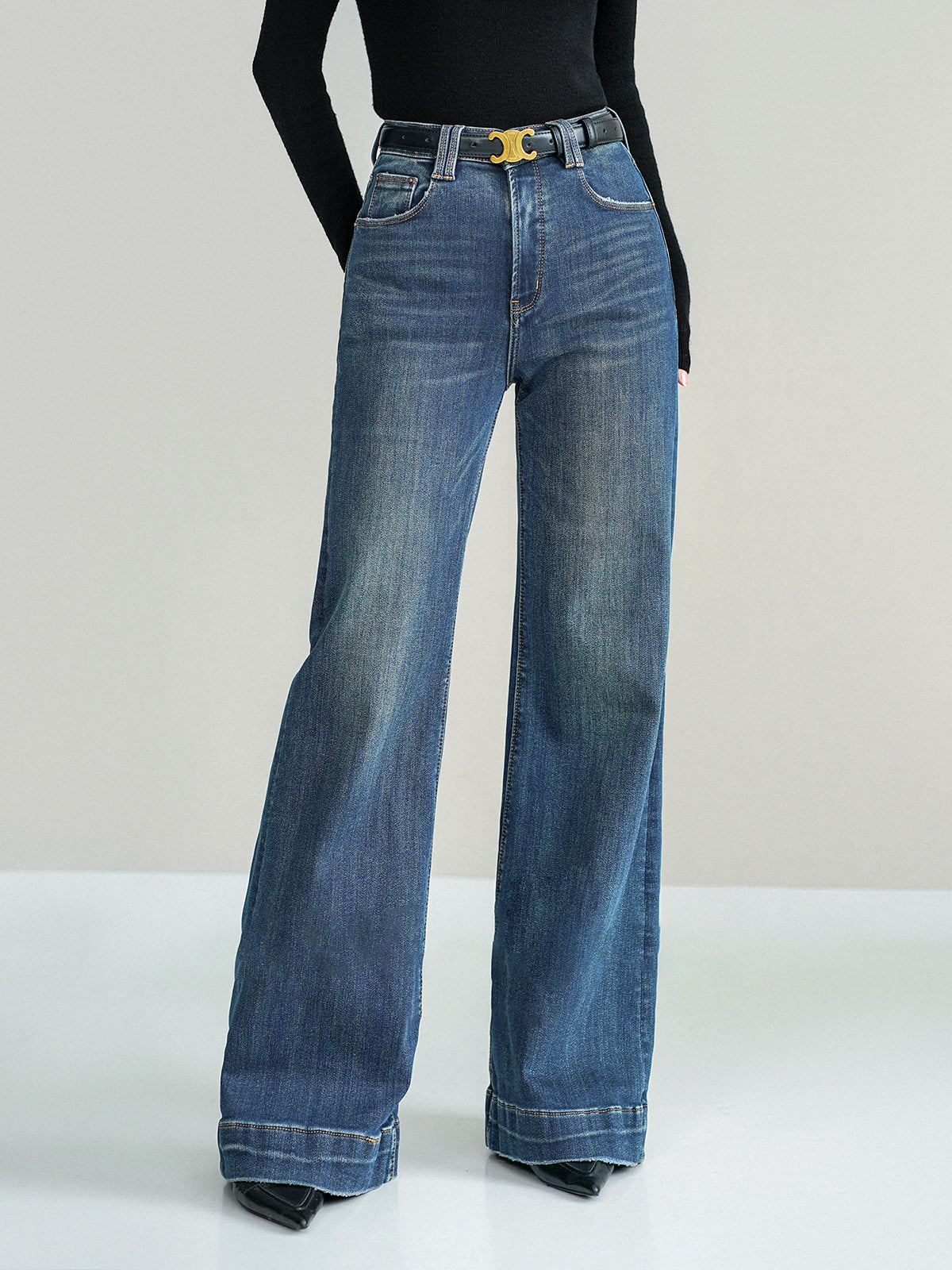 Orta Bel Bootcut Denim Kot Pantolon Niebbla