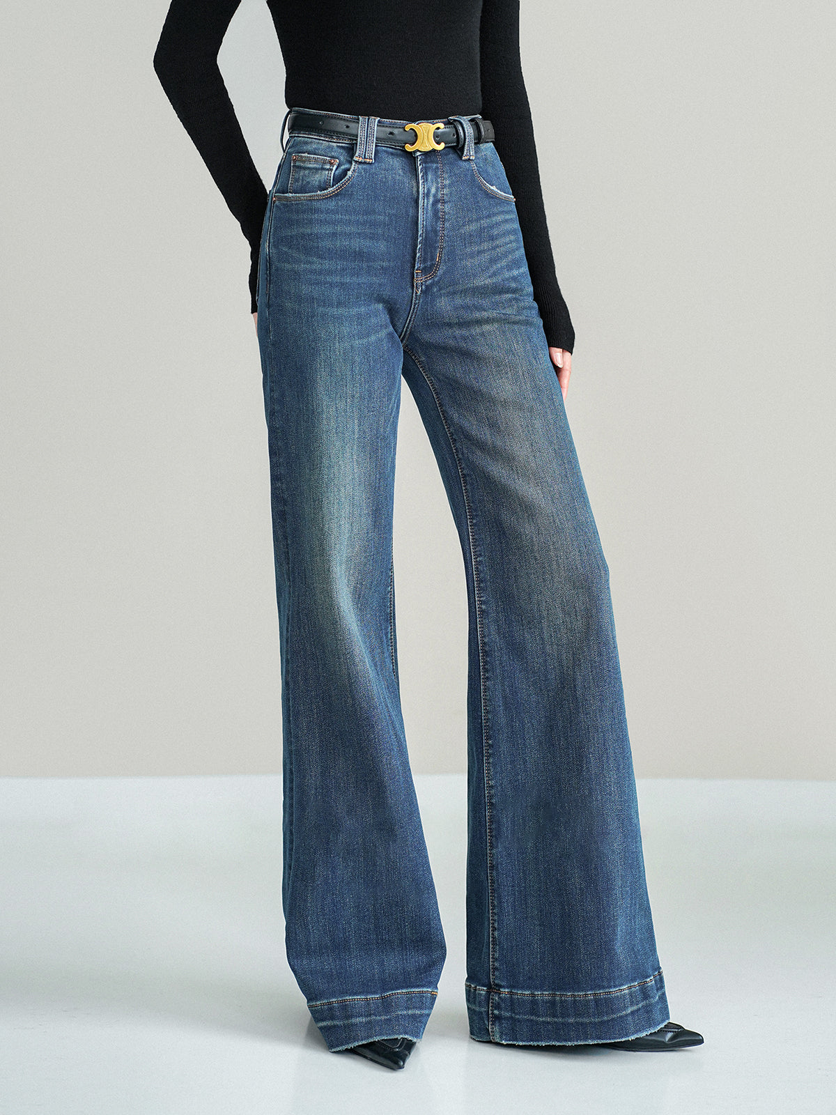 Orta Bel Bootcut Denim Kot Pantolon Niebbla