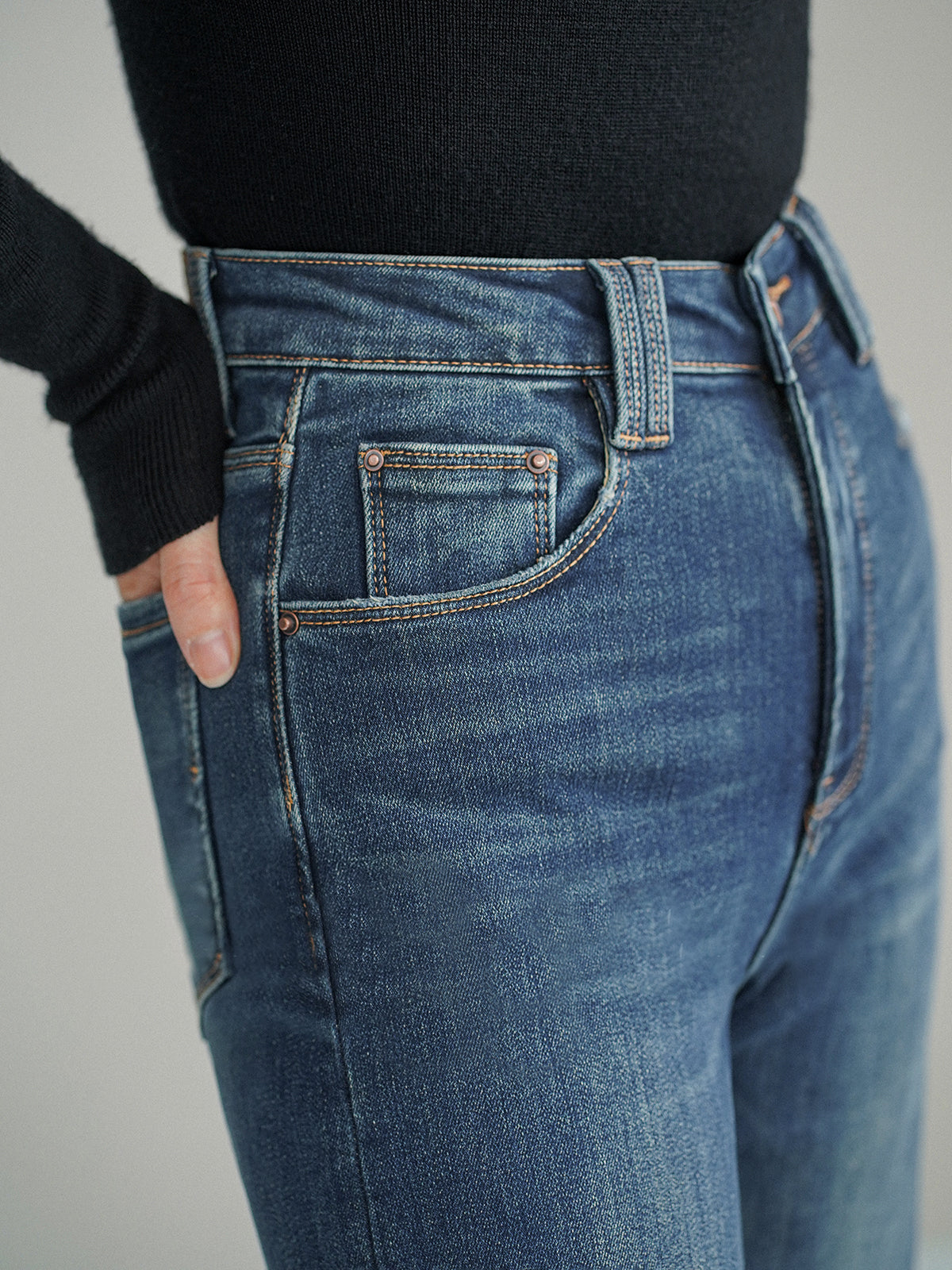 Orta Bel Bootcut Denim Kot Pantolon Niebbla