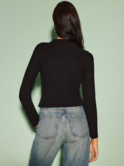 Asimetrik Yırtmaçlı Skinny Kazak Siaora