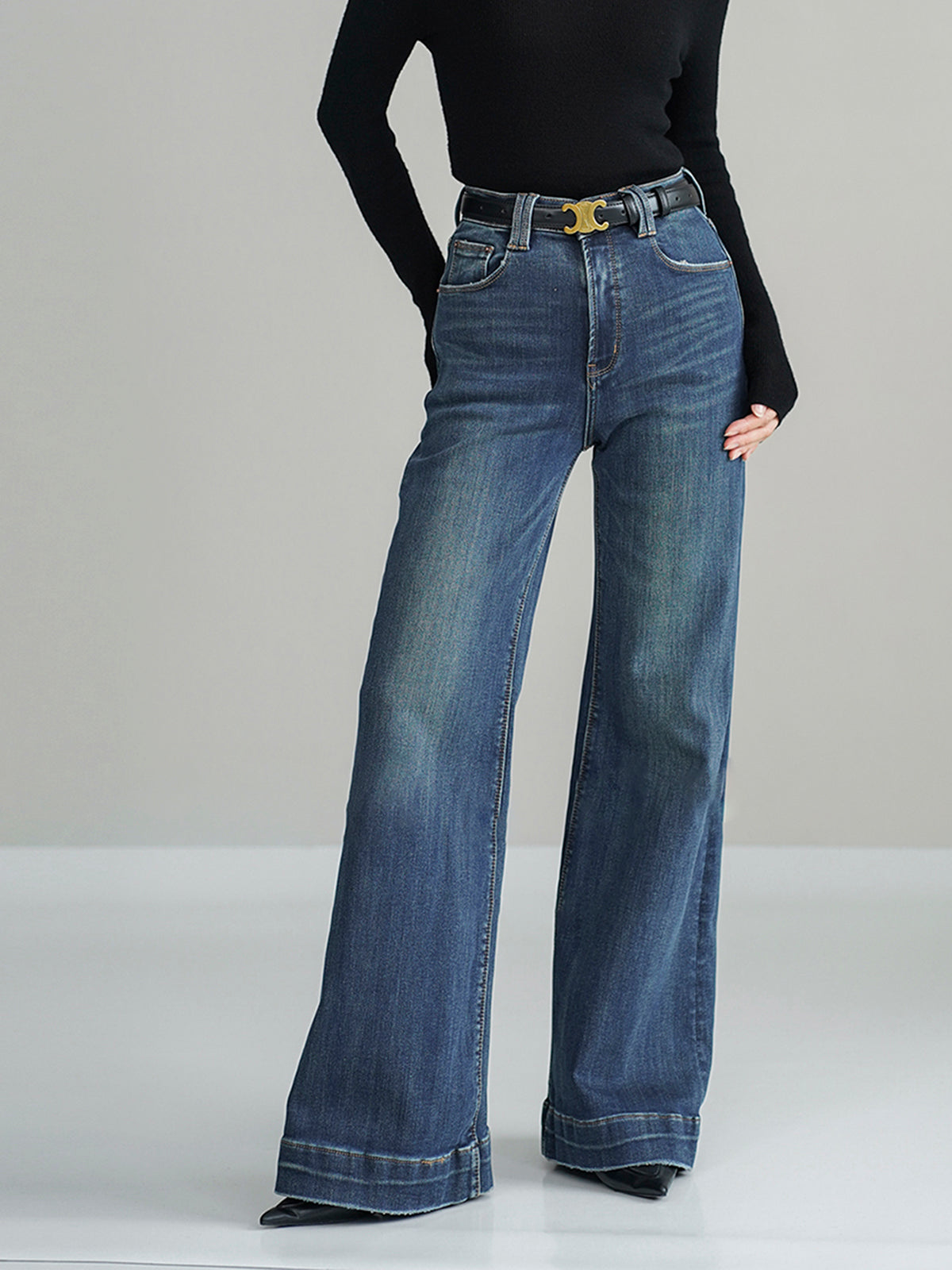 Orta Bel Bootcut Denim Kot Pantolon Niebbla