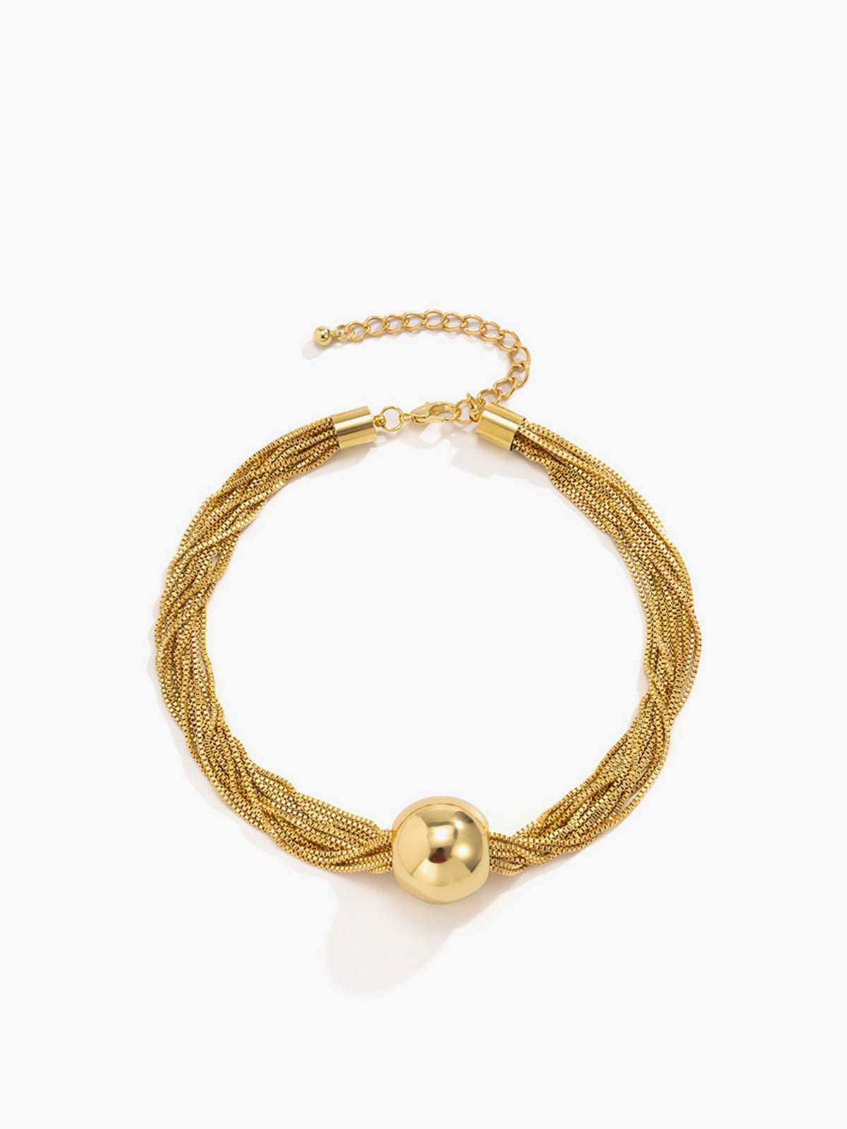 Şık Çoklu Zincir Parlak Top Choker THESVELTECHIC