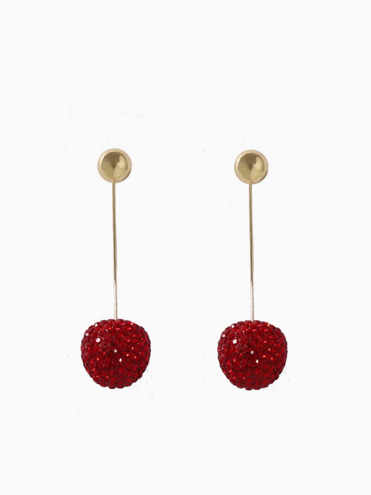 Parlayan Kiraz Şeklindeki Rhinestone Küpe THESVELTECHIC