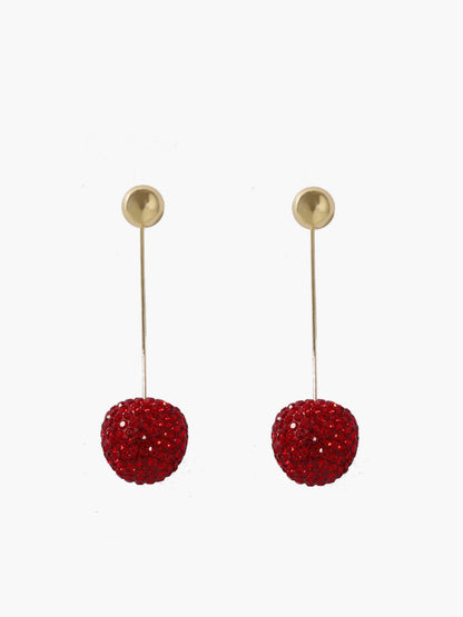 Parlayan Kiraz Şeklindeki Rhinestone Küpe THESVELTECHIC