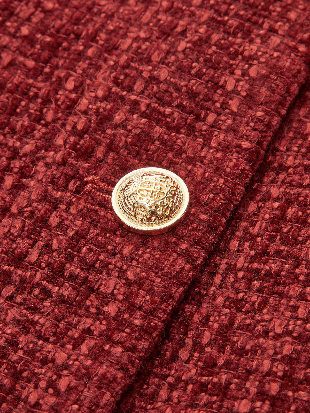 Buttoned Slit Tweed Blazer Quvarse
