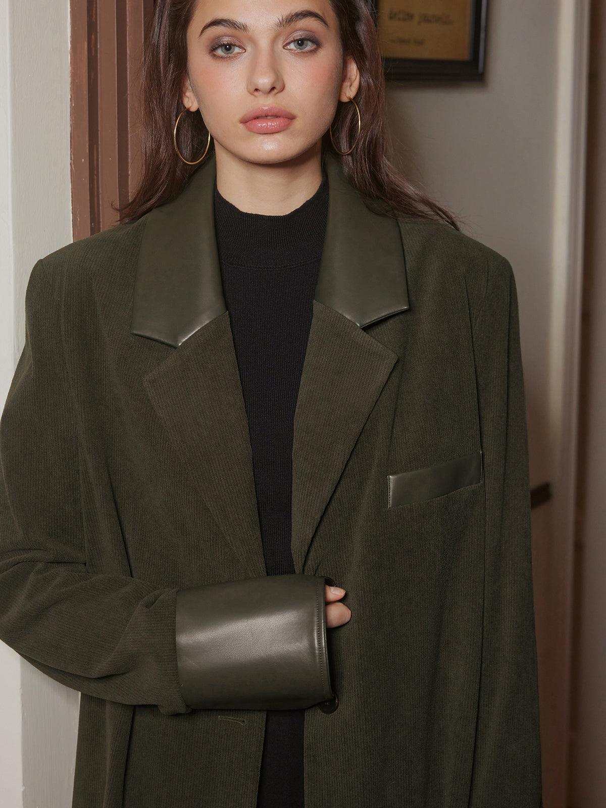 Modern Oversize Kadife Blazer Ceket Siaora