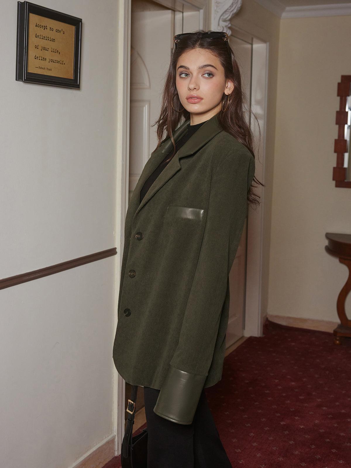 Modern Oversize Kadife Blazer Ceket Siaora