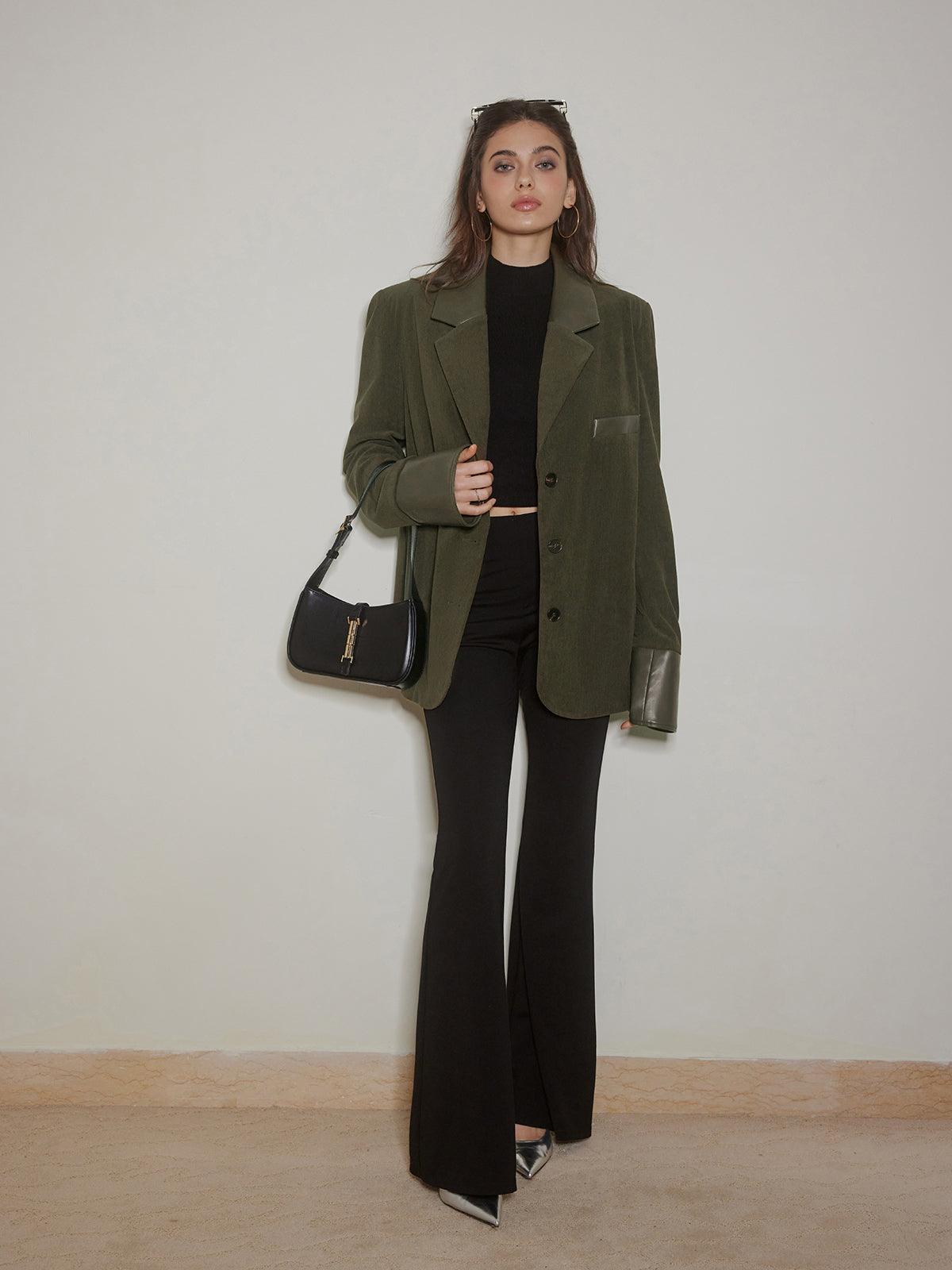 Modern Oversize Kadife Blazer Ceket Siaora
