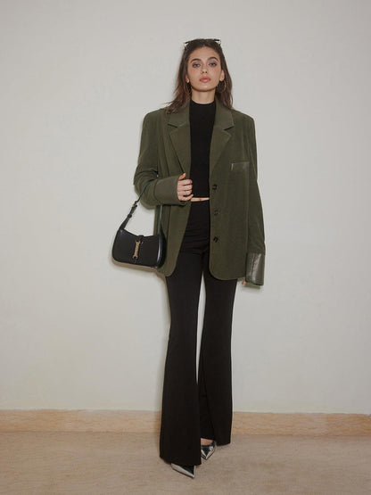 Modern Oversize Kadife Blazer Ceket Siaora