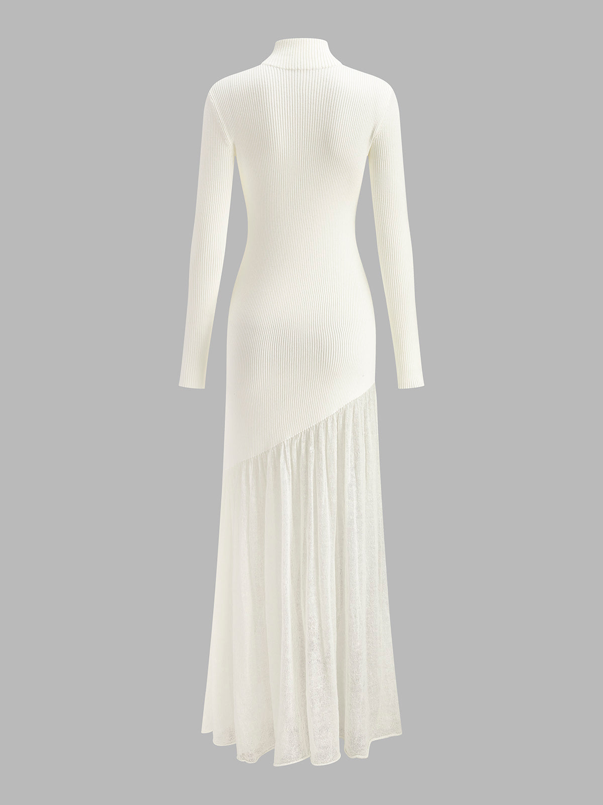 High Neck Pleated Panel Dress Quvarse