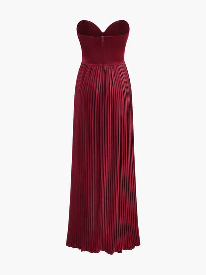 Şık Plise Maxi Abiye Top Elbise THESVELTECHIC