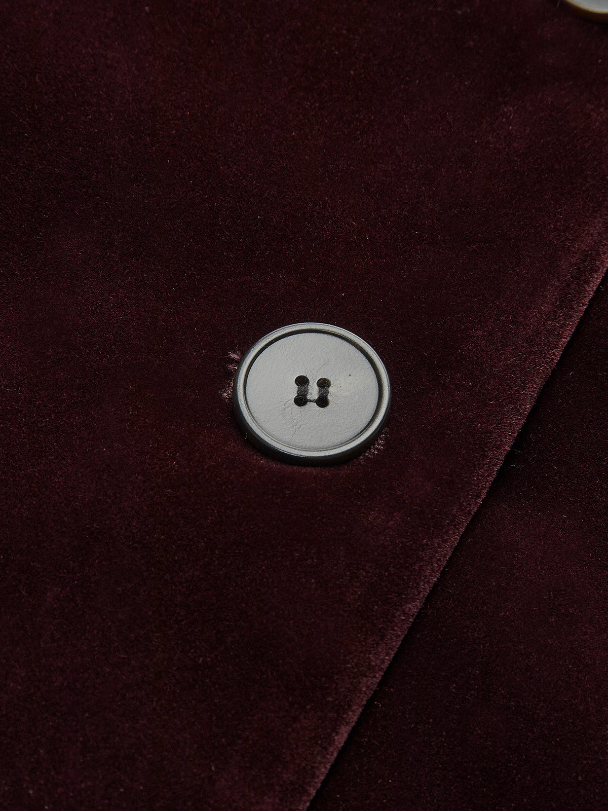 Velvet Collar Short Blazer Quvarse