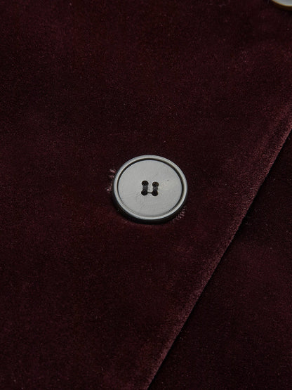 Kadife Yaka Kısa Blazer Etek Set Siaora
