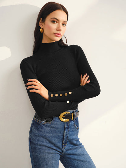 Çok Yönlü Çorap Yaka Skinny Kazak Siaora