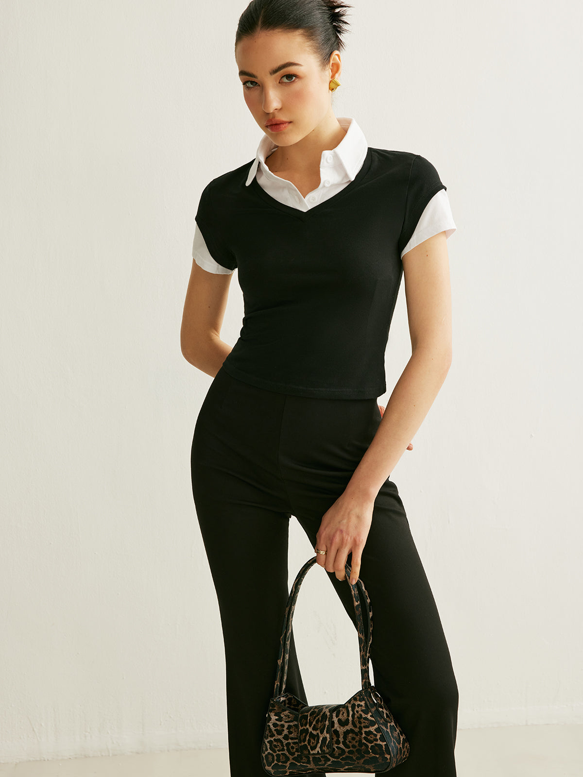 Şık Renk Bloklu Polo Yaka T-Shirt THESVELTECHIC