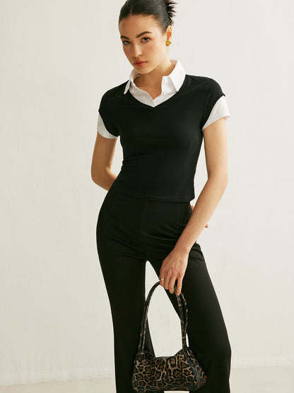 Şık Renk Bloklu Polo Yaka T-Shirt THESVELTECHIC