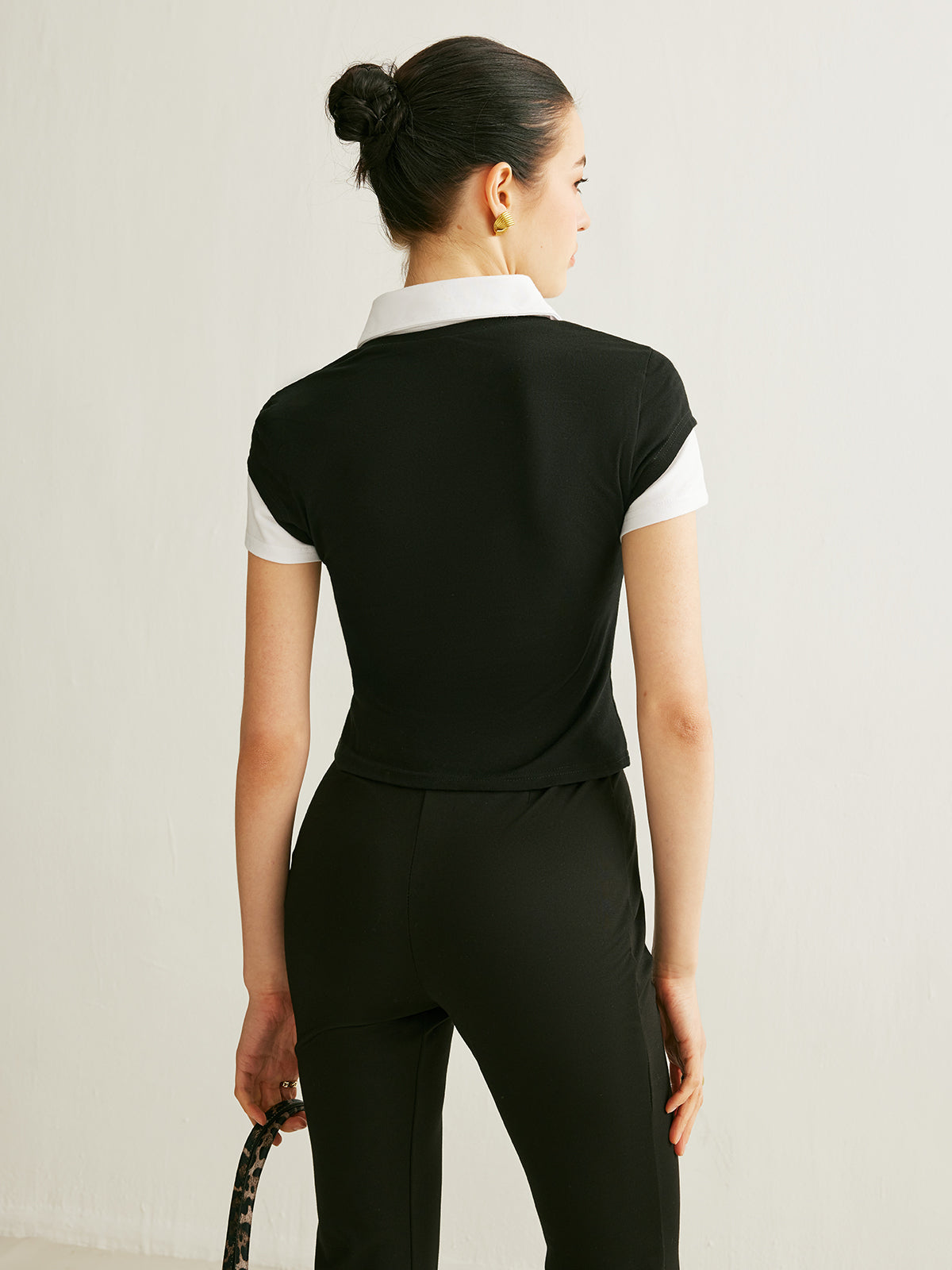 Şık Renk Bloklu Polo Yaka T-Shirt THESVELTECHIC