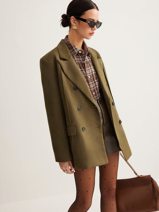 Süet Arkası Yırtmaçlı Blazer Quvarse