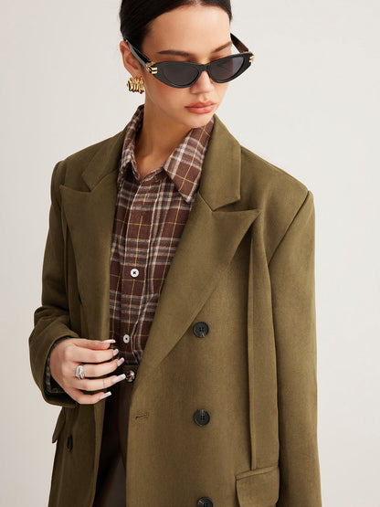 Süet Arkası Yırtmaçlı Blazer Quvarse