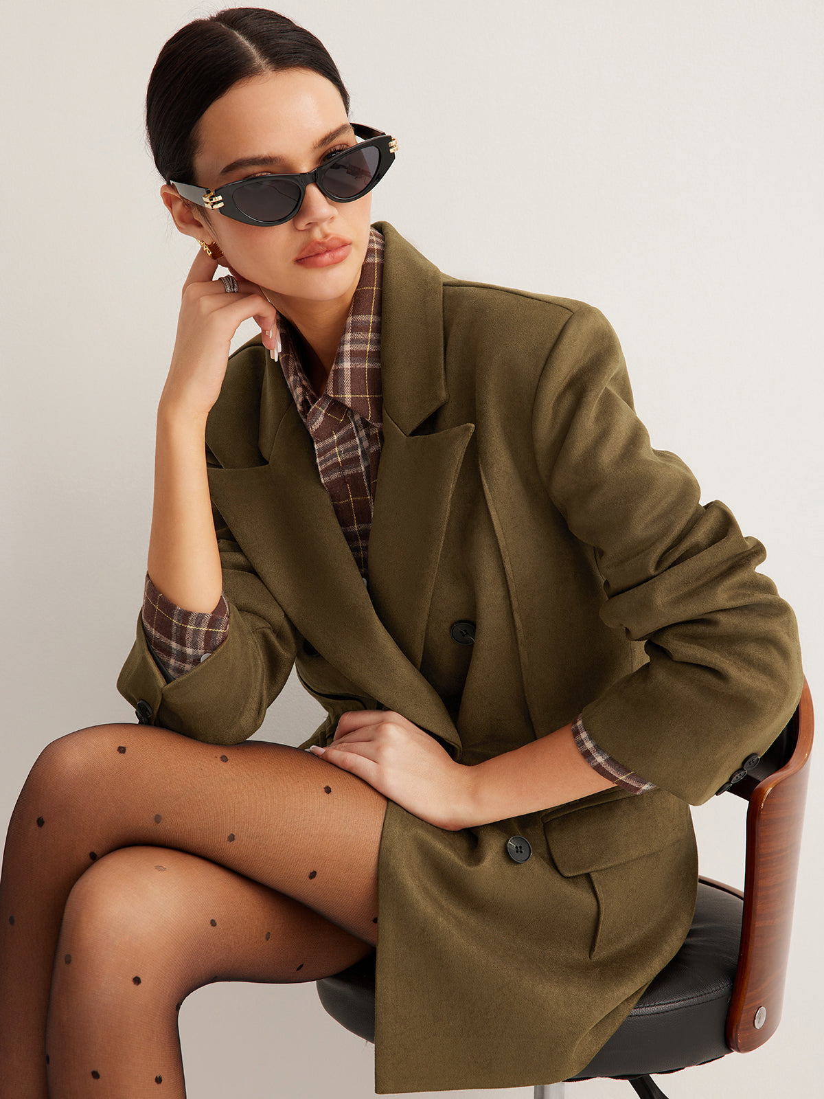 Süet Arkası Yırtmaçlı Blazer Quvarse