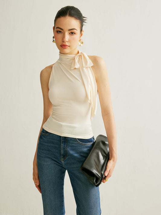 Şık Çiçek Yaka Halter Bluz THESVELTECHIC