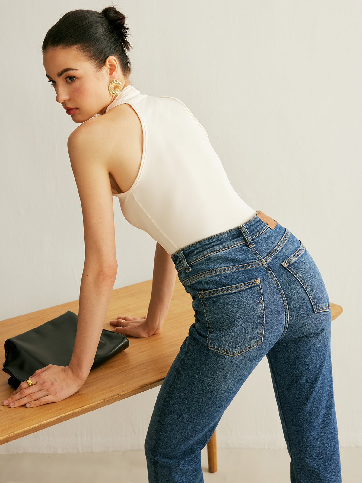 Şık Çiçek Yaka Halter Bluz THESVELTECHIC