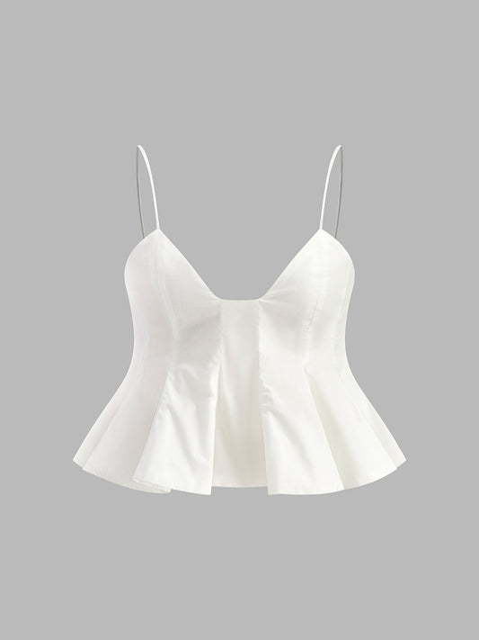 Şık Peplum Spagetti Askılı Bluz THESVELTECHIC