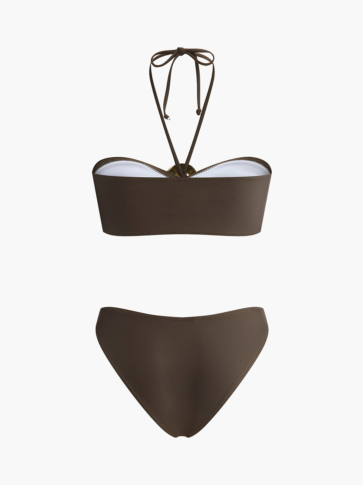 Şık Oval Yüzük Bant Bikini Takımı ve Akışkan Drapeli Etek Shine Aura