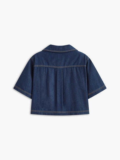 Denim Pocket Detailed Short Set Quvarse