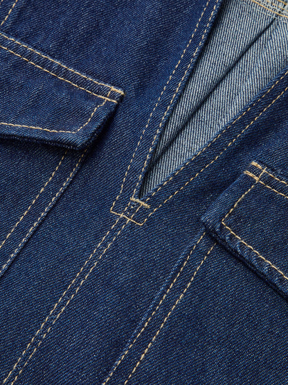Denim Pocket Detailed Short Set Quvarse