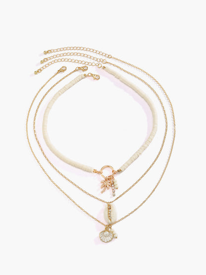 Çarpıcı Üç Katmanlı Kabuk Kolye THESVELTECHIC