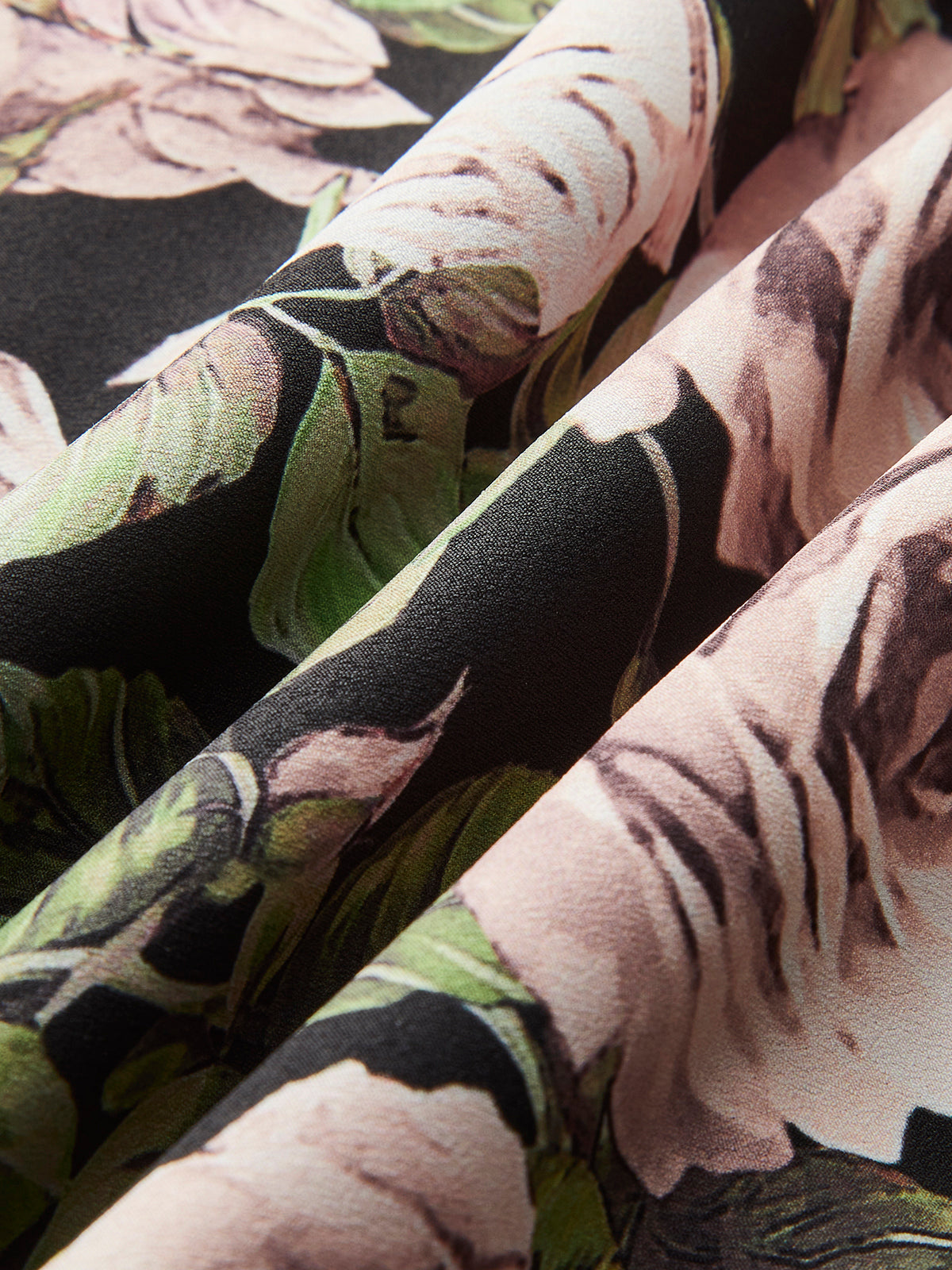 Flower Patterned Lace Detailed Tie Dress Quvarse