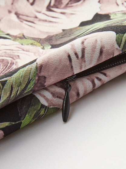 Flower Patterned Lace Detailed Tie Dress Quvarse