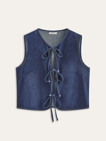 Vintage Denim Kravat Yelek Siaora
