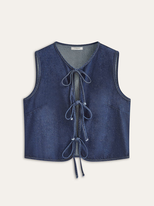 Vintage Denim Kravat Yelek Siaora
