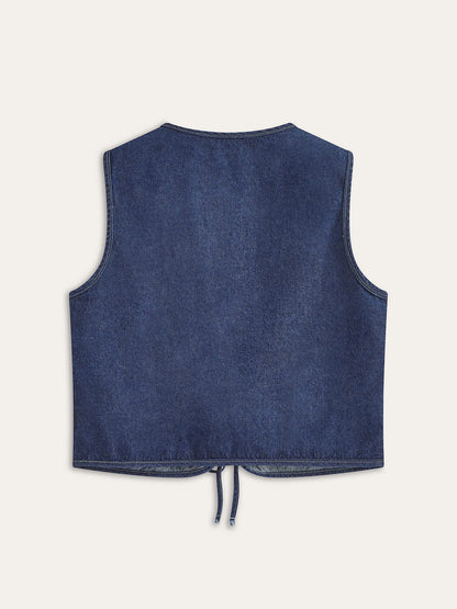 Vintage Denim Kravat Yelek Siaora
