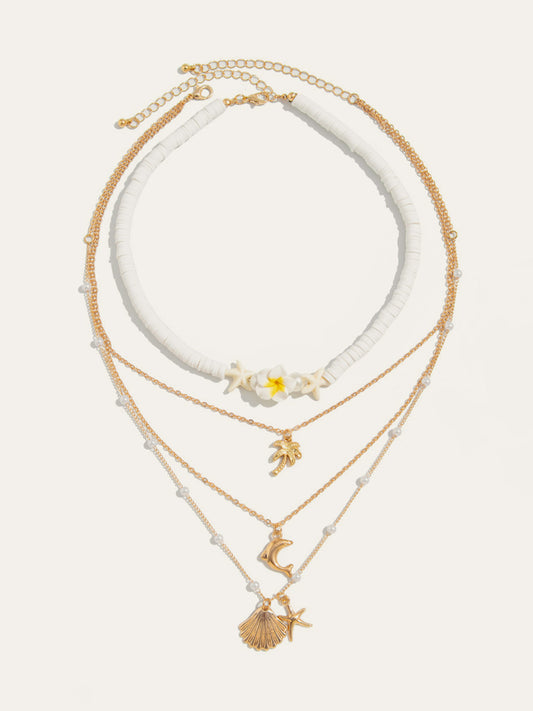 Şık Çok Katmanlı Plaj Temalı Kolye Alaşım Karışımı THESVELTECHIC