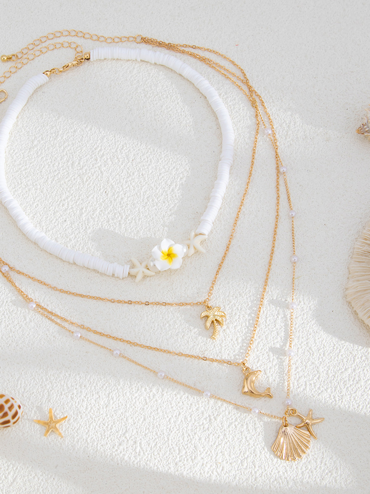 Şık Çok Katmanlı Plaj Temalı Kolye Alaşım Karışımı THESVELTECHIC