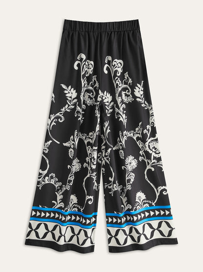 Şık Oversized Baskılı Yaka Takım Elbise Seti THESVELTECHIC