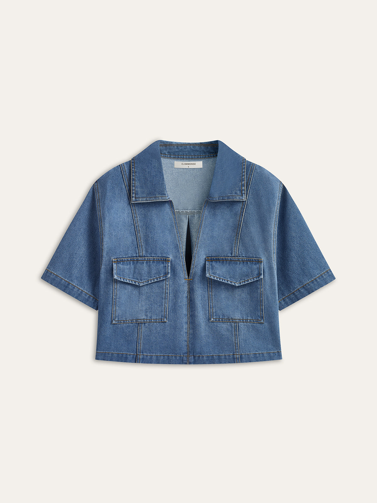 Denim Pocket Detailed Short Set Quvarse